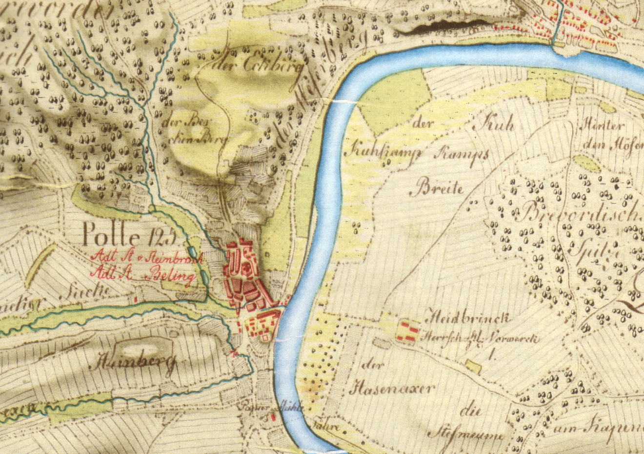 Polle_Karte1783_Kurhannovesche_Landesaufnahme