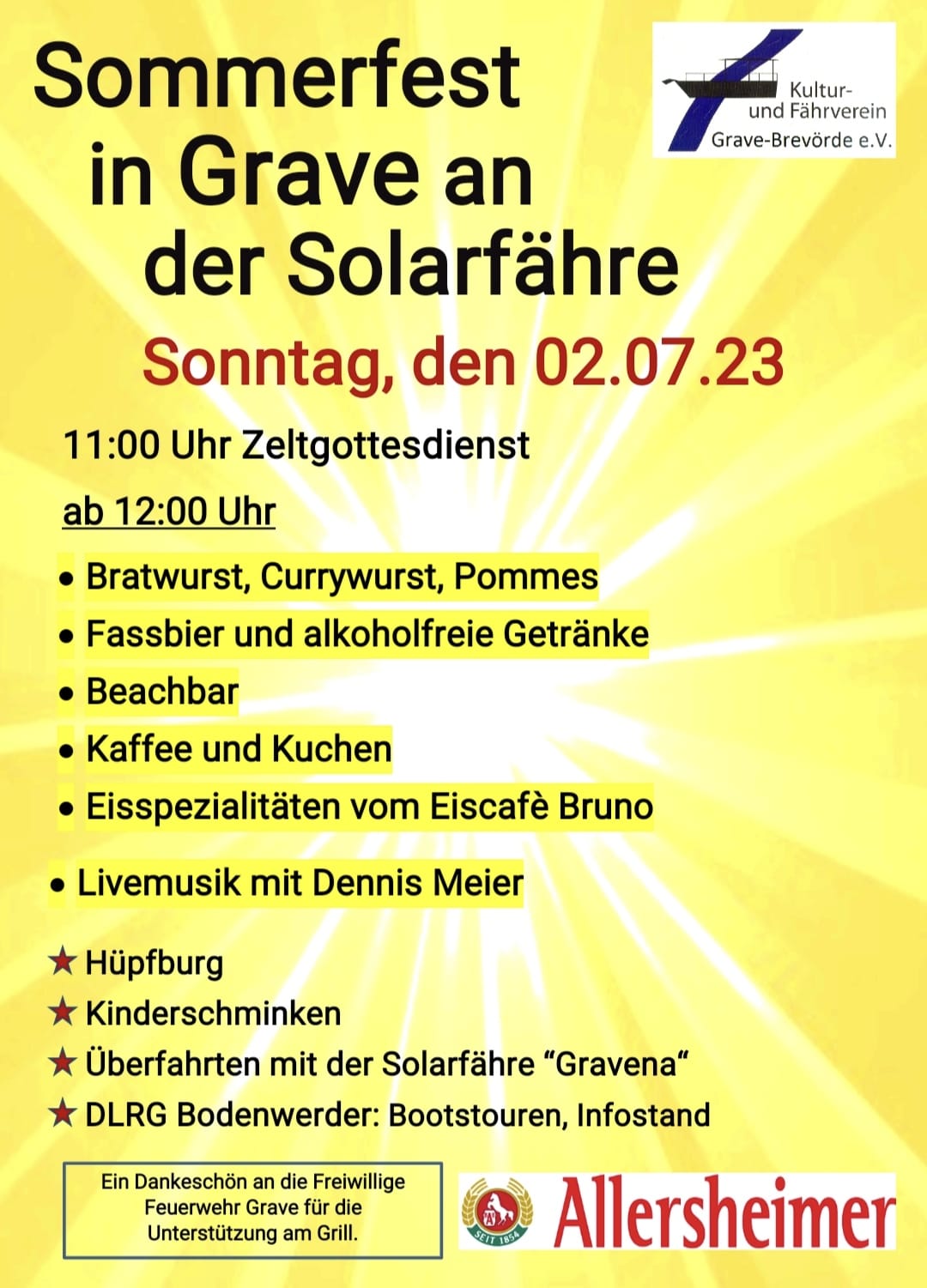 Sommerfest in Grave an der Solarfähre