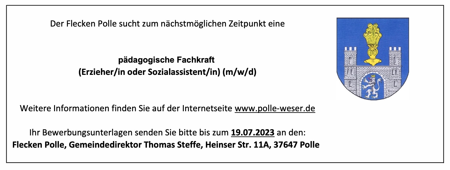 Stellenausschreibung / päd. Fachkraft