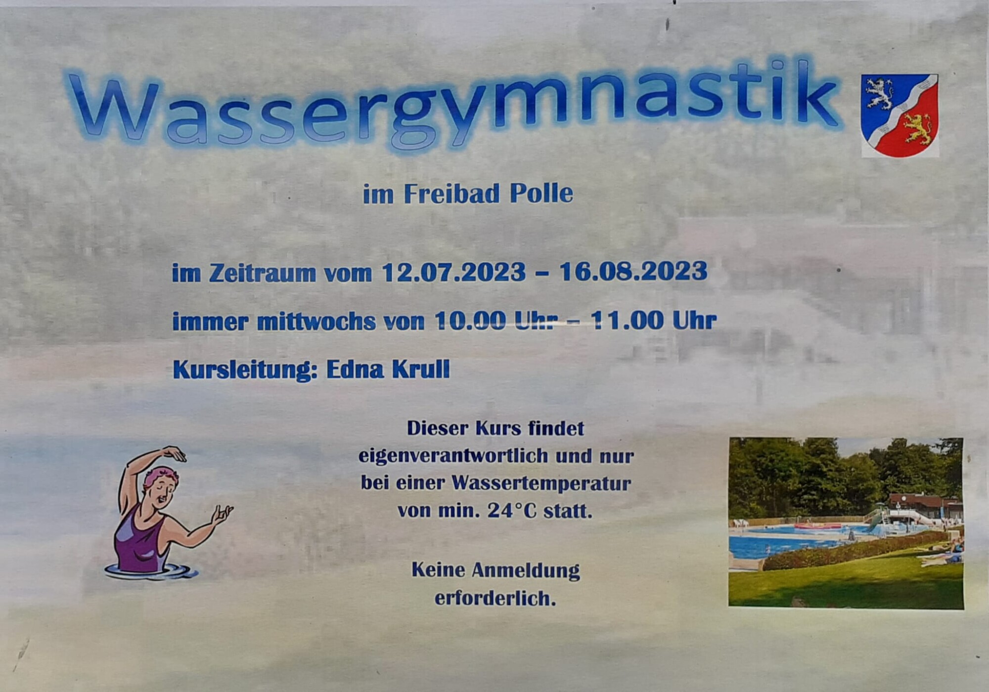 Wassergymnastik im Freibad Polle