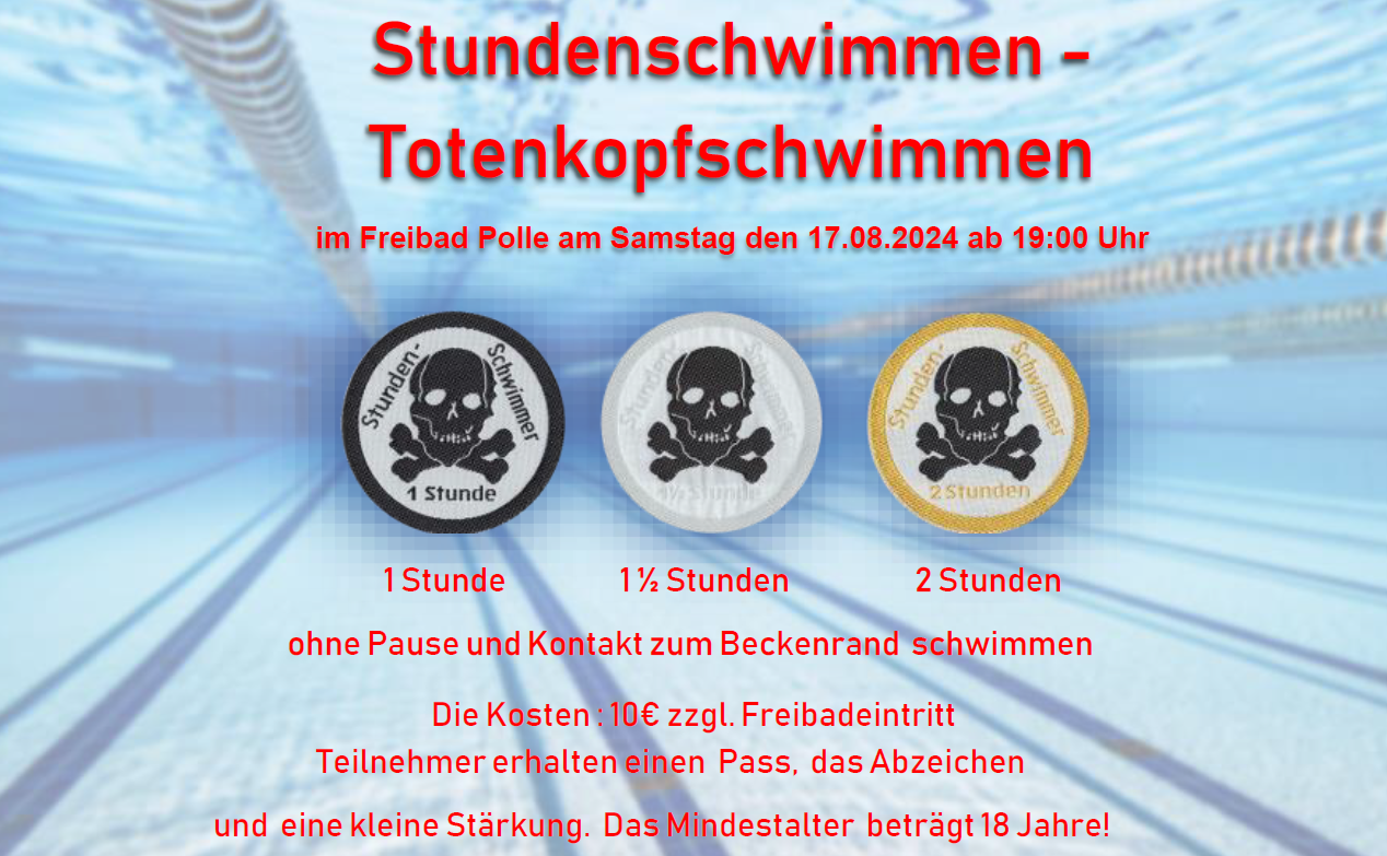 Stundenschwimmen – Totenkopfschwimmen